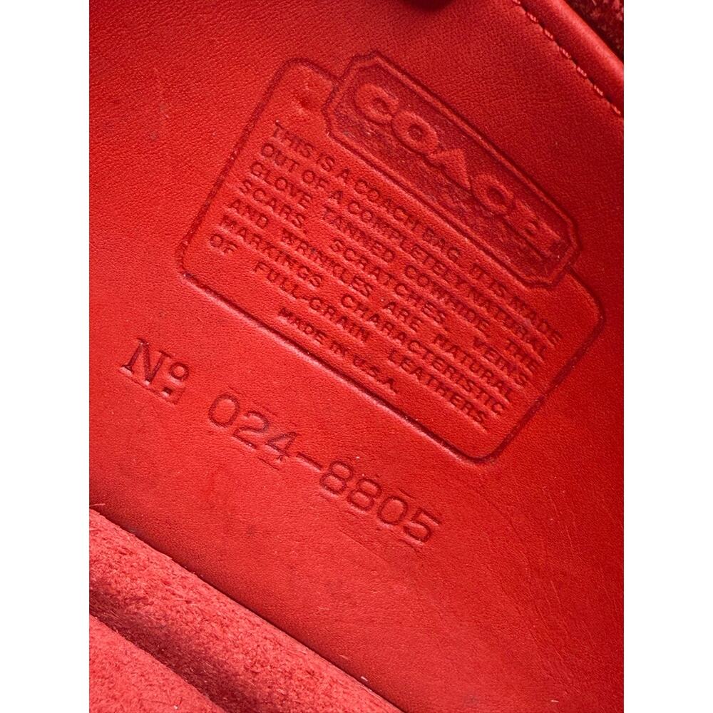 Vintage Coach Pocket Purse Crossbody Bag Red Made In USA 80's - Picture 12 of 16